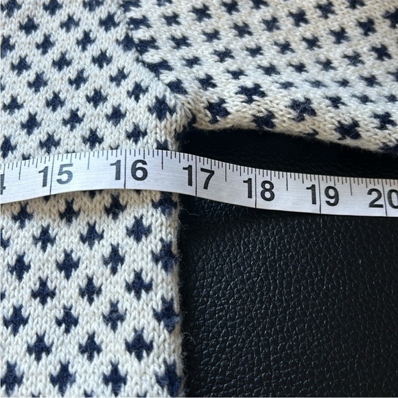 LONG WHARF Womens Osterville SeaWell Sweater Cream Fisherman Recycled Vneck XS - Picture 12 of 13